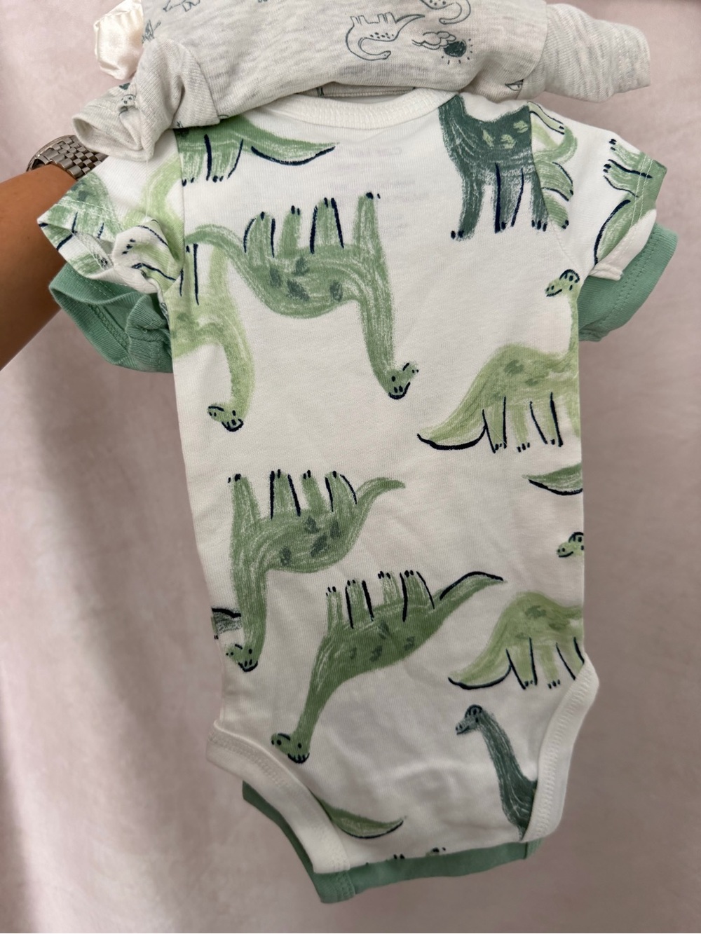 Carter's Sage Green 'Little Optimist' Baby Bodysuit - Picture 3 of 4